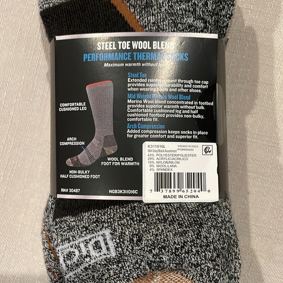 NWT Dickies Steel Toe Crew Performance Thermal Socks, 3 Pairs - Picture 4 of 4